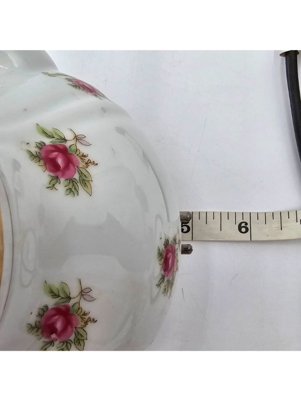 Vtg Minamiyama Seitosho Electric Teapot Rose Pattern Gold Accents Plug Included - Picture 14 of 15